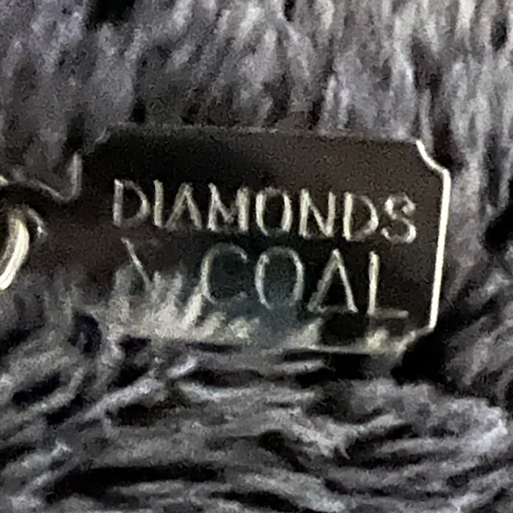 Diamonds and Coal Crystal Sugar Skull Pendant Necklace 12in